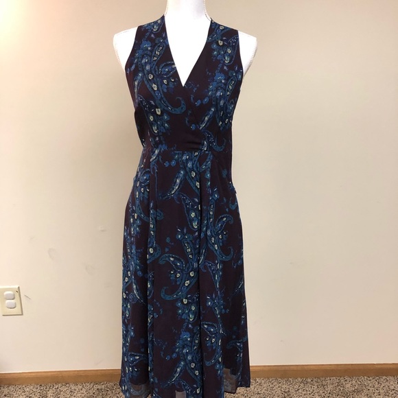 CAbi Dresses & Skirts - Blue & Purple Paisley Sleeveless Dress